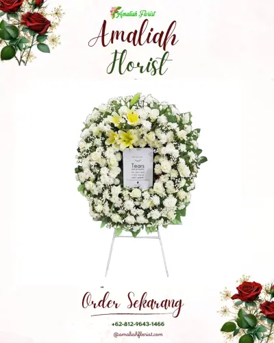 Krans Bunga Duka Cita di Kramat Utara